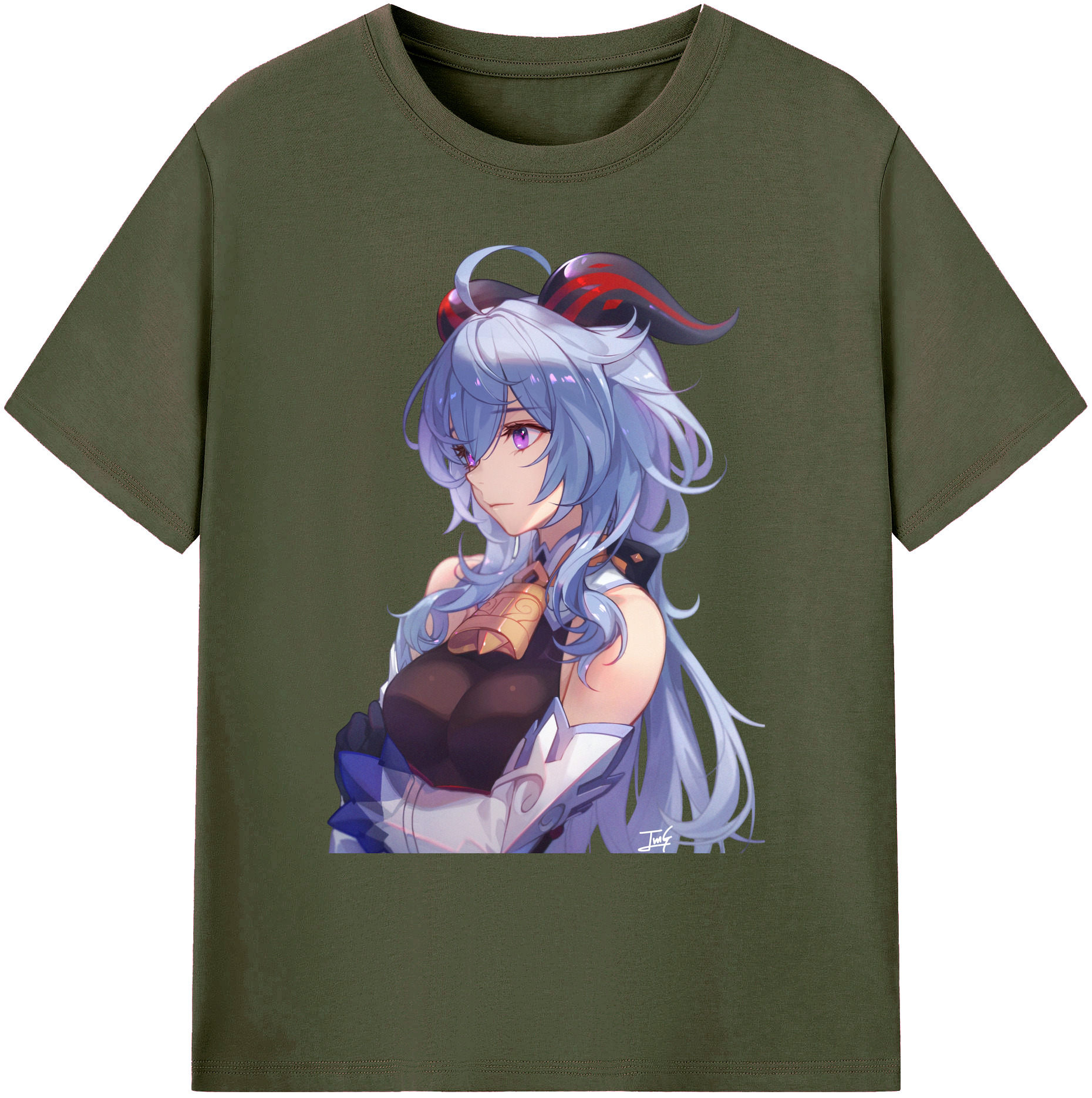 げんし神 甘雨 かんう genshin Ganyu 綿100％ メンズ半袖Tシャツ｜肌触りやわらか＆通気性